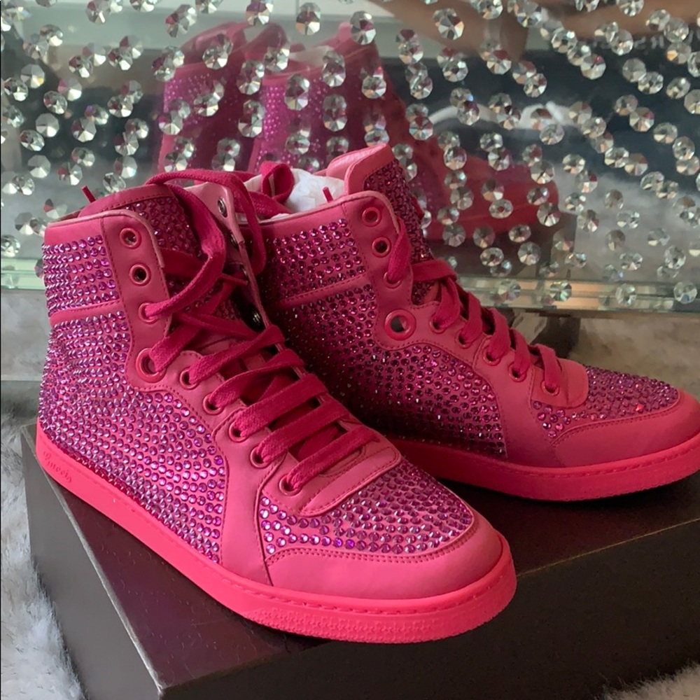 GUCCI PINK HIGH TOPS 37